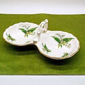 Hammersley Lily of the Valley Fine Bone China Divided Relish Dish